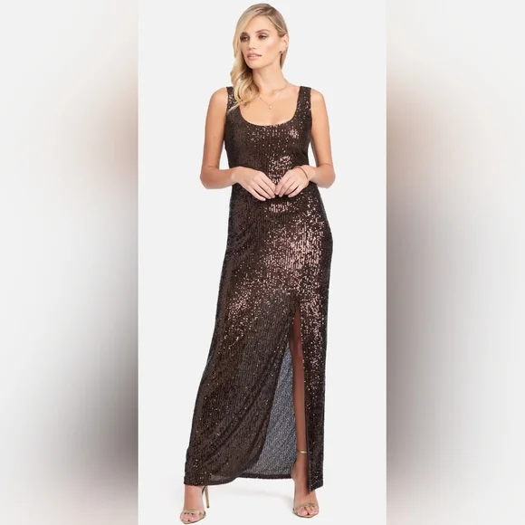 bebe sequin lace dress Sequin Feather Gown